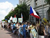 Праздничное шествие, посвященное «Дням славянской письменности и культуры». Церемония открытия памятника «Кирилла и Мефодия»