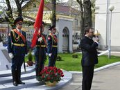 Торжественное возложение цветов к Стеле погибшим в годы Великой Отечественной войны сотрудникам университета