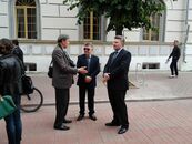 Открытие велопарковок у корпуса исторического факультета